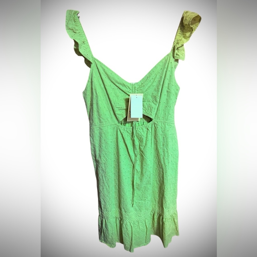 Green Ruffle Strap Dress - Picture 1 of 6